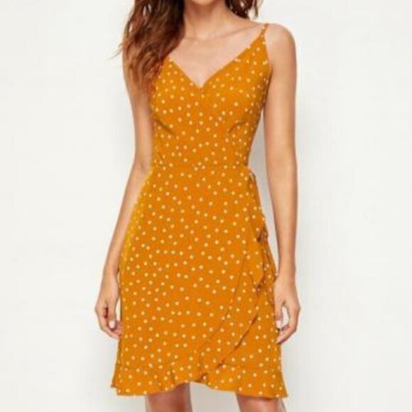 NEW Tie Waist Retro Polka Dot Surplice Dress SZ M - Picture 2 of 4